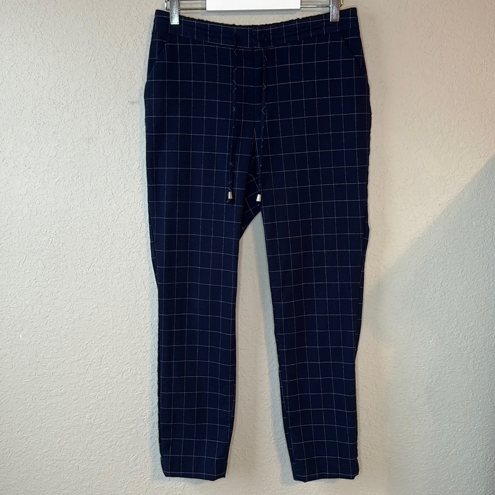 A NEW DAY Blue Plaid Trouser Straight Leg‎ Pants Size S